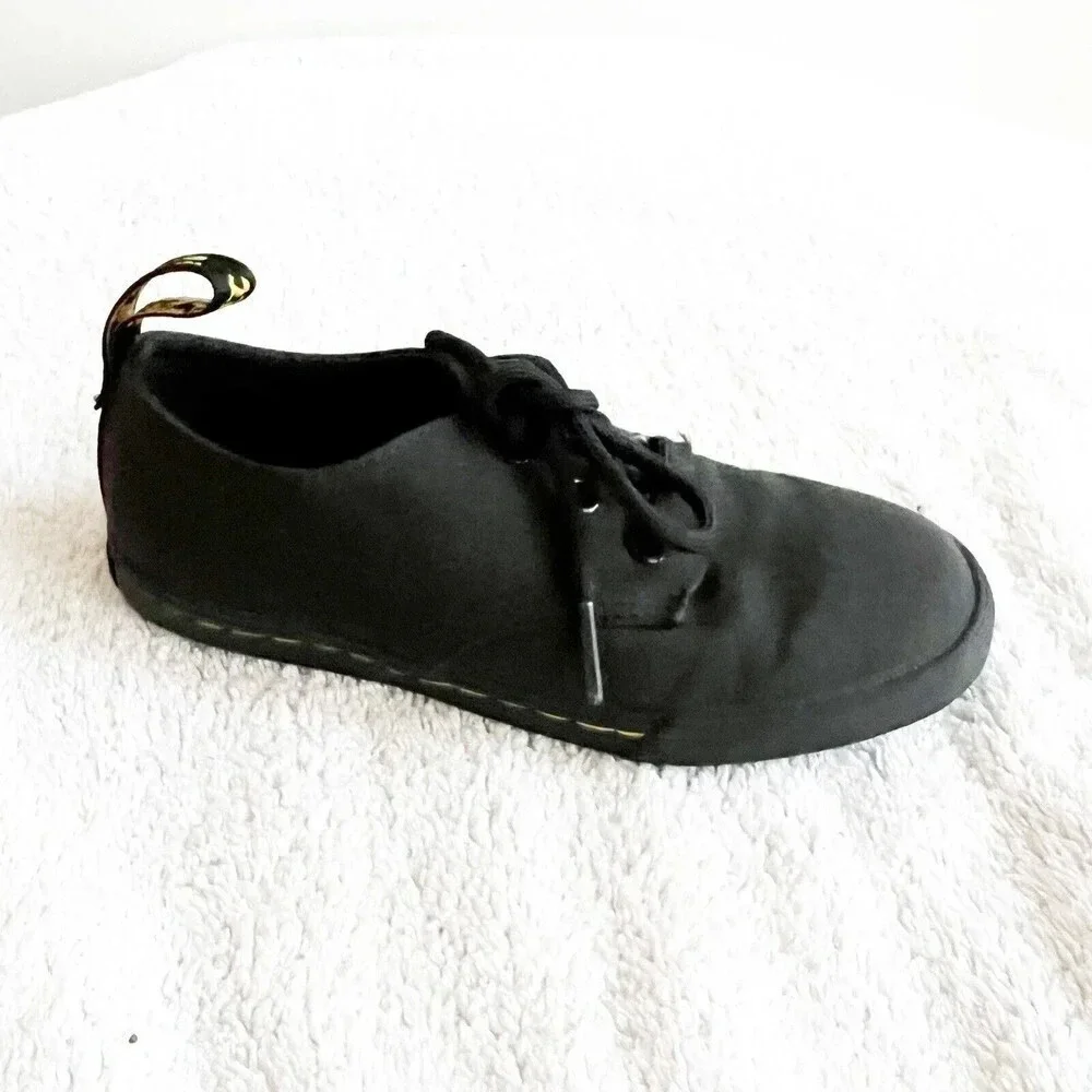 Dr. Doc Martens Kids Unisex 13 Black Santanita J Canvas Shoes Sneakers Lace Up